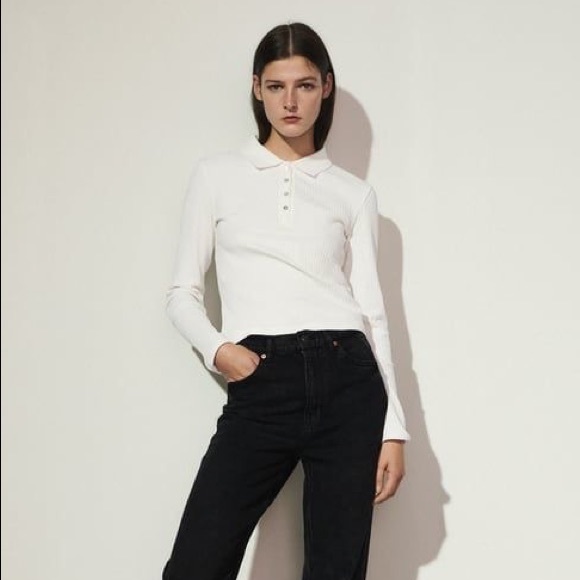 Zara White Ribbed T-shirt - Picture 5 of 5